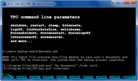 TPC command line - click to enlarge